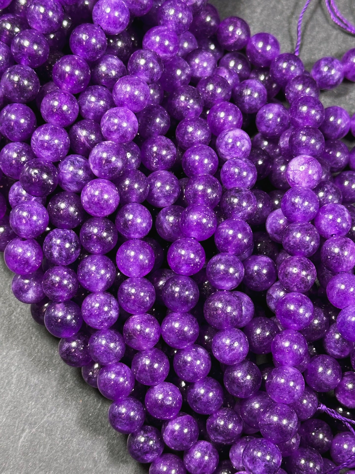 Natural Amethyst Gemstone Bead 8mm Round Beads, Gorgeous Natural Warm Purple Color Amethyst Gemstone Beads, Great Quality Full Strand 15.5"