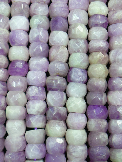 AAA Natural Kunzite Gemstone Bead Faceted 9x6mm Rondelle Shape, Gorgeous Natural Pink Purple Color Kunzite, Excellent Quality 15.5" Strand