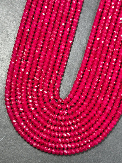 AAA Natural Red Ruby Gemstone Bead Faceted 3x4mm Rondelle Beads, Beautiful Natural Red Ruby Stone Beads, Excellent Quality Full Strand 15.5"