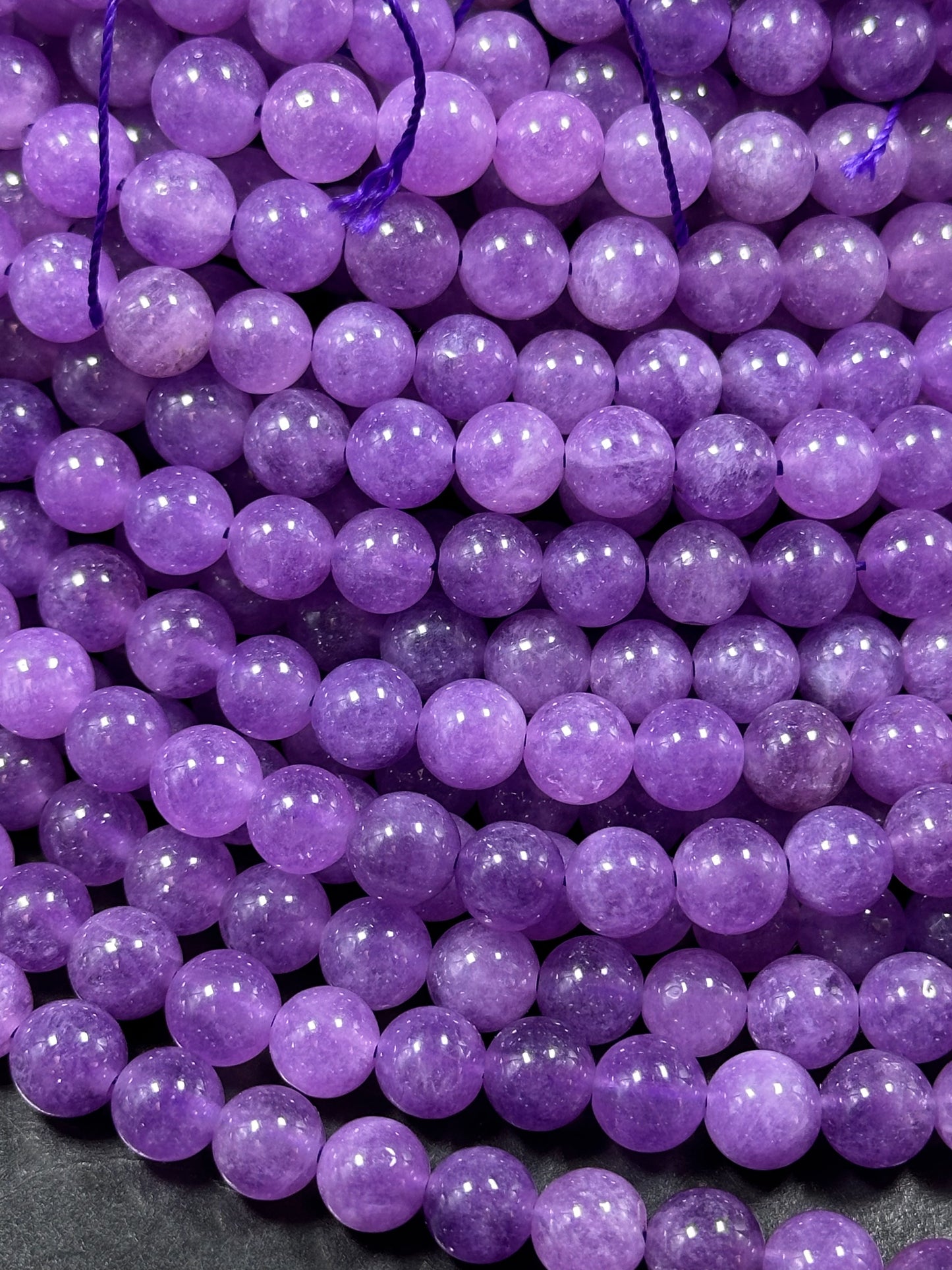 Natural Lavender Jade Gemstone Bead 6mm 8mm 10mm Round Beads, Beautiful Lavender Purple Color Jade Beads, Great Quality Full Strand 15.5"