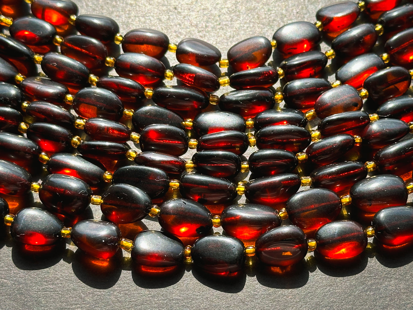 Natural Amber Gemstone Bead 14x10mm Oval Shape Bead, Beautiful Natural Dark Red Brown Color Amber Stone Bead Full Strand 15.5"