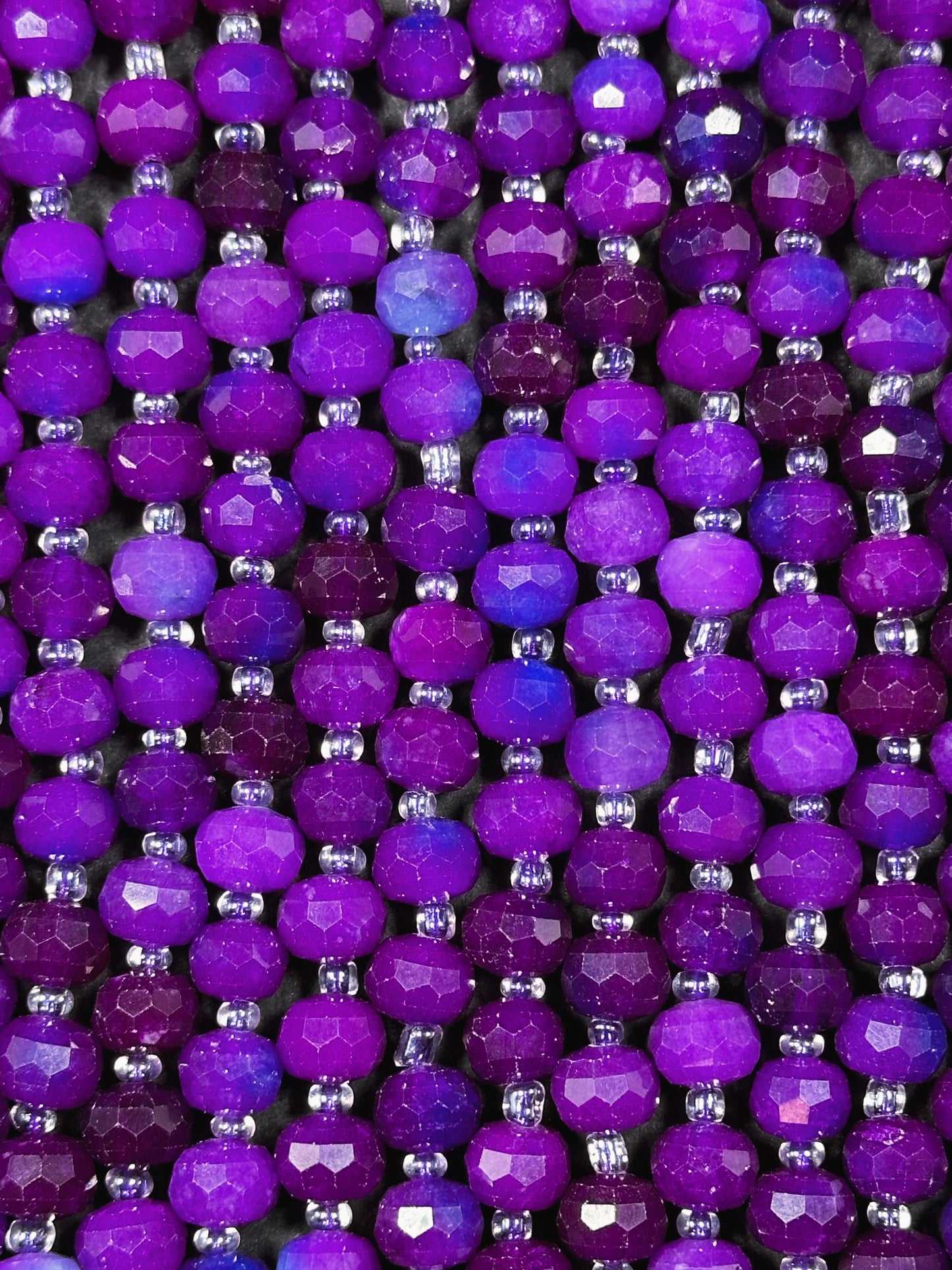 Natural Sugilite Gemstone Faceted 8x6mm Rondelle Shape Beads, Beautiful Natural Purple Heat Treated Color Sugilite Stone Beads 15.5" Strand