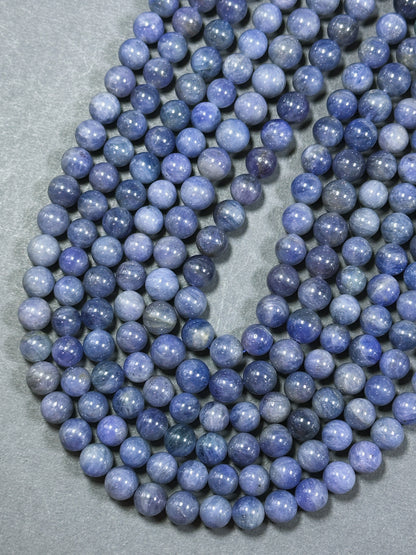 AA Natural Tanzanite Gemstone Bead 6mm 7mm 8mm 9mm Round Bead, 100% Natural Purple Blue Color Excellent High Quality Tanzanite Bead 15.5"