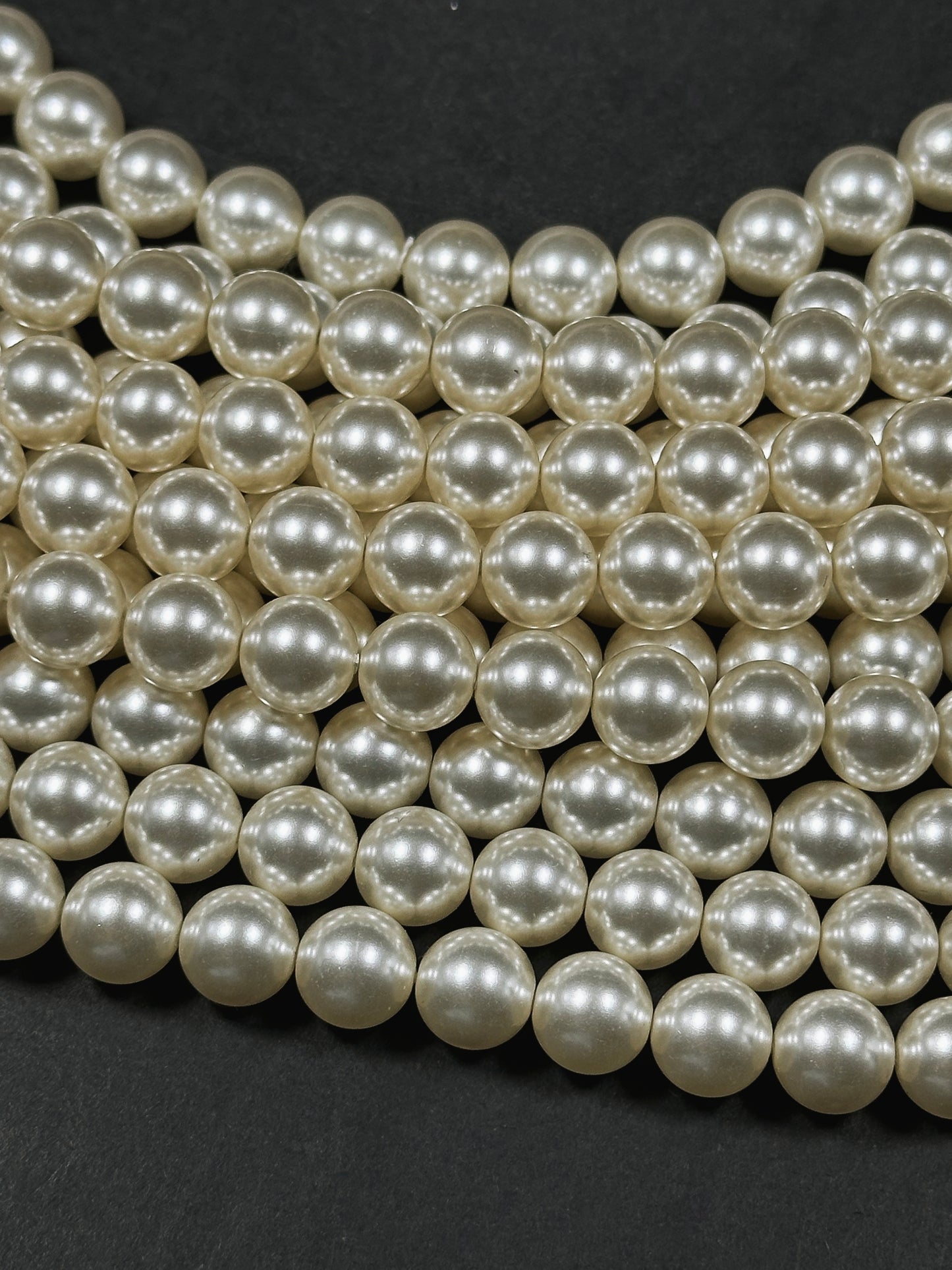 Swarovski Pearl Crystal Beads 4mm 6mm 8mm 10mm Round Bead, Beautiful Cream Color Swarovski Crystal Pearl Bead Genuine Swarovski Pearls 15.5"