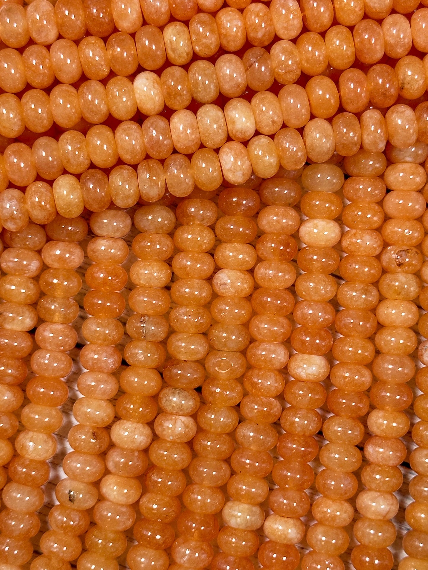 NATURAL Orange Jade Gemstone Bead 8x5mm Rondelle Shape Bead, Beautiful Orange Color Jade Gemstone Bead, Great Quality Bead Full Strand 15.5"