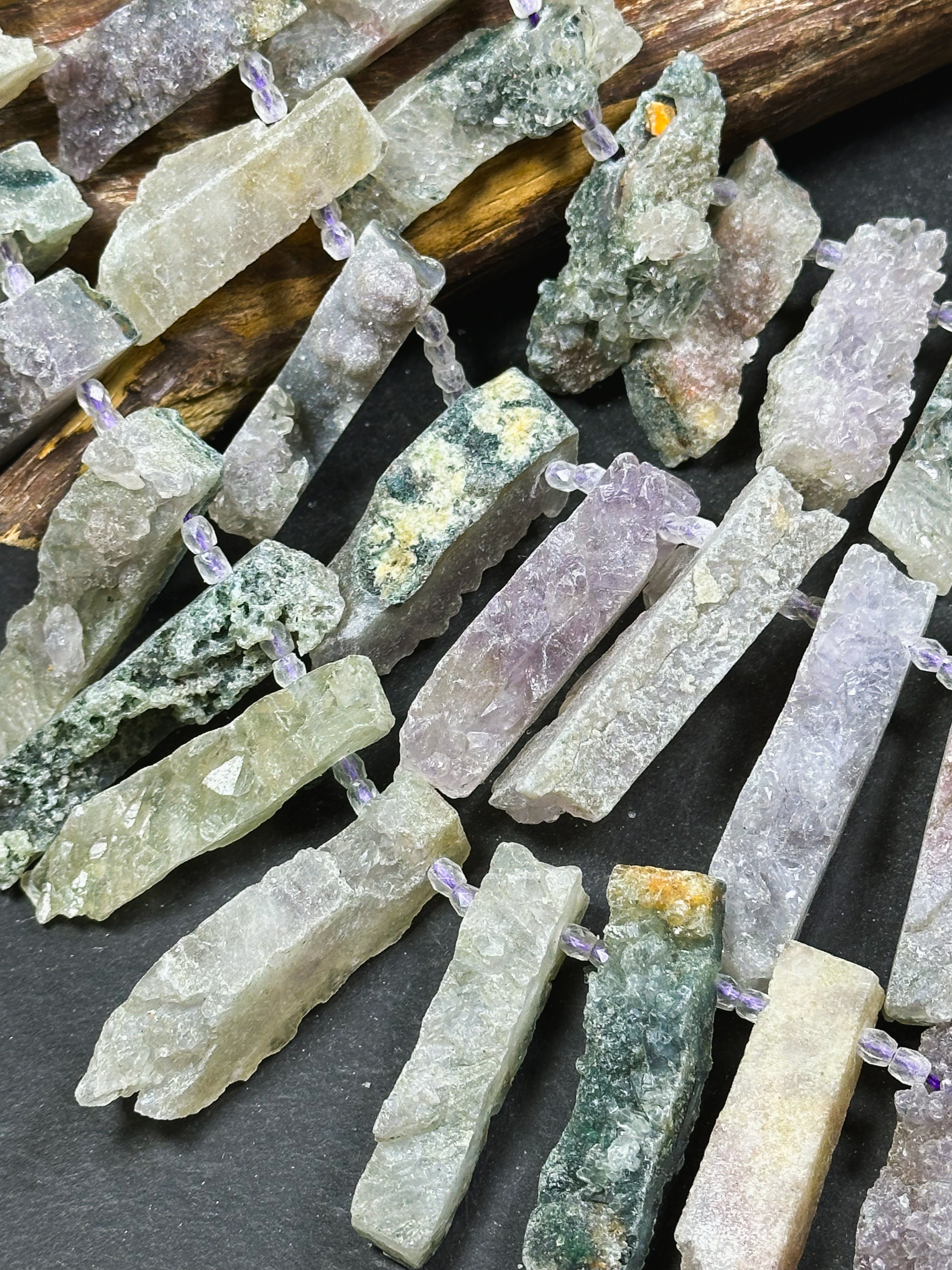 Geode Sticks Natural Raw Druzy Agate Geode Gemstone Bead Freeform Graduated Stick S ...