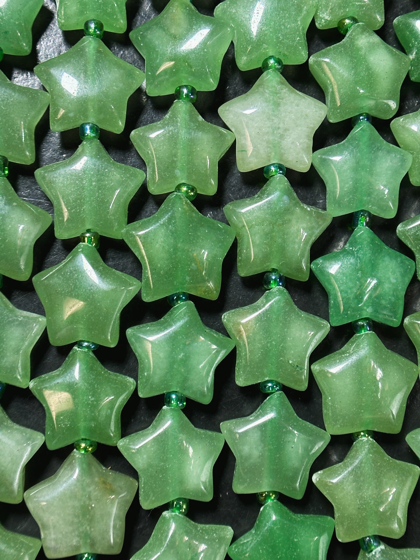 Natural Aventurine Gemstone Bead 15mm Star Shape Bead, Beautiful Natural Green Jade Color Aventurine Beads Great Quality Full Strand 15.5"