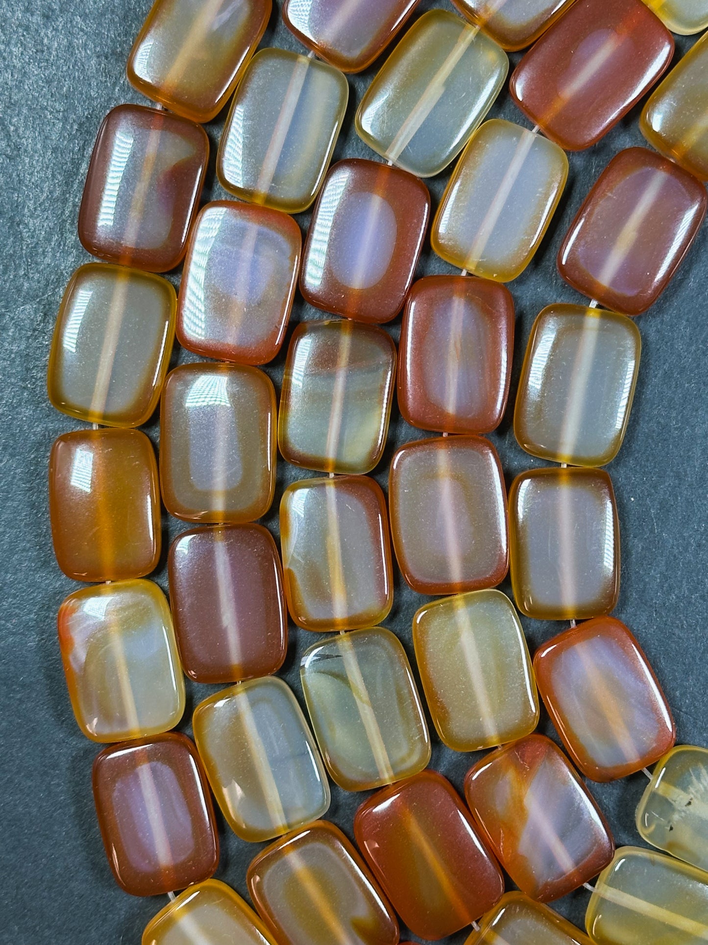 Natural Carnelian Gemstone Bead 18x13mm Rectangle Shape Bead, Beautiful Natural Orange Red Carnelian Bead, Great Quality Full Strand 15.5"