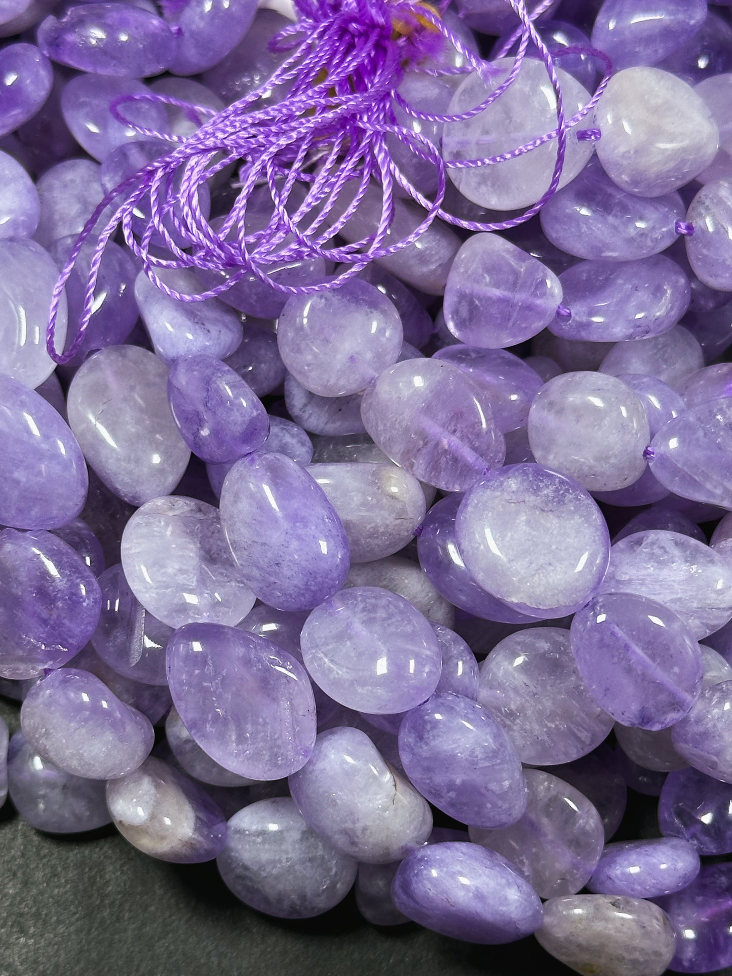 Natural Amethyst Gemstone Beads Freeform Pebble Shape Bead, Beautiful Natural Lavender Purple Color Amethyst Gemstone Bead Full Strand 15.5"