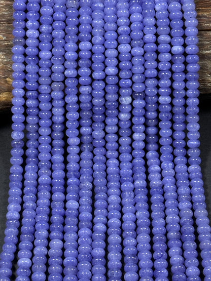 NATURAL Jade Gemstone Bead 8x5mm Rondelle Shape Beads, Beautiful Dark Periwinkle Color Jade Gemstone Beads, Great Quality Full Strand 15.5"