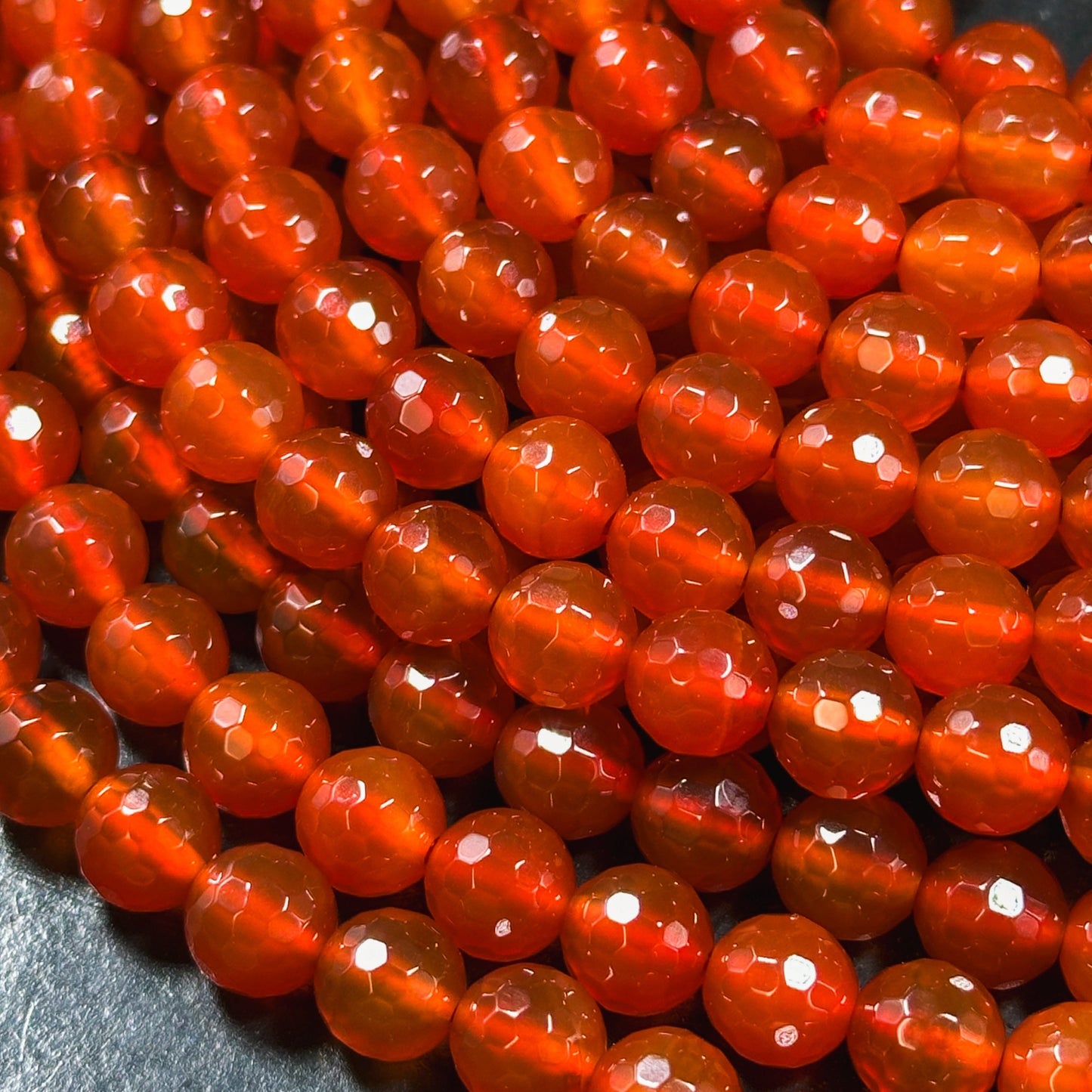 AAA Natural Carnelian Gemstone Bead Faceted 4mm 6mm 8mm 10mm 12mm Round Bead, Beautiful Natural Red Orange Carnelian Stone Bead 15.5" Strand