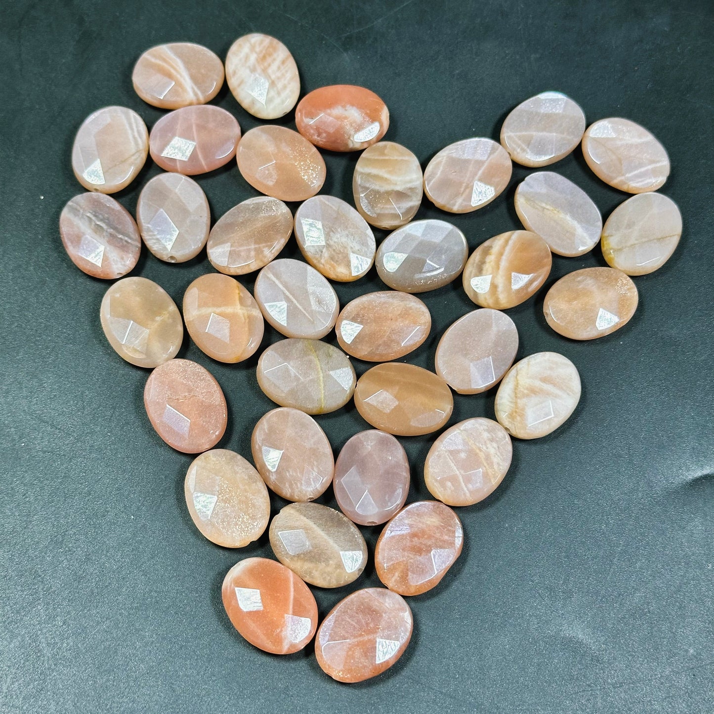 AAA Natural Peach Brown Moonstone Gemstone Bead Faceted 20x15mm Oval Shape, Gorgeous Peach Brown Color Shimmer Moonstone Bead, LOOSE BEADS