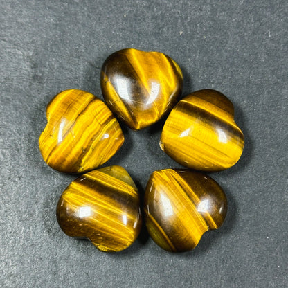 Natural Tiger Eye Gemstone Bead 20mm Heart Shape Beads, Beautiful Natural Golden Brown Color Tiger Eye Gemstone Beads, LOOSE Beads (1pc)