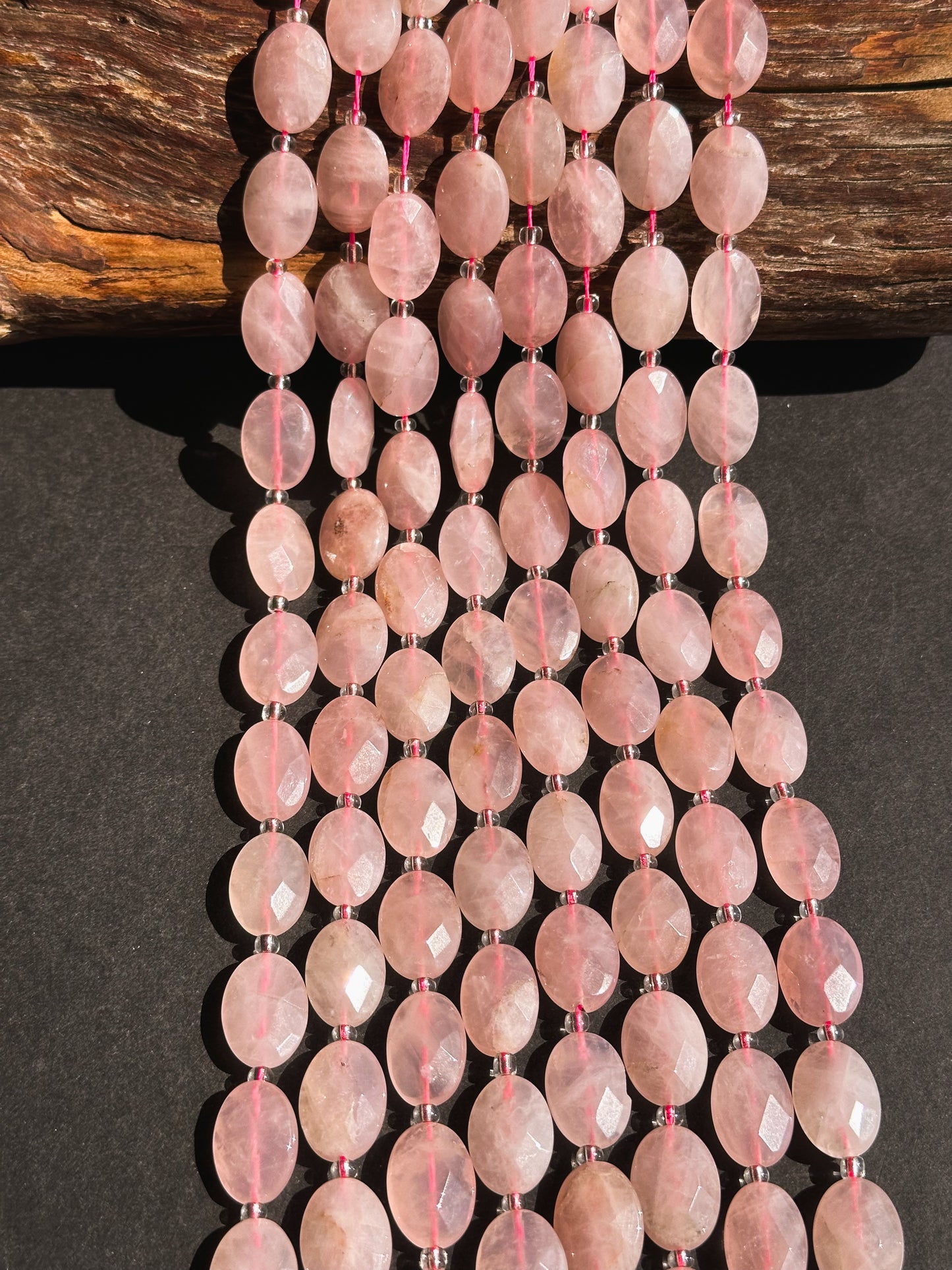 Natural Rose Quartz Gemstone Bead Faceted 18x13mm Oval Shape Bead, Beautiful Natural Rose Pink Color Rose Quartz Gemstone Beads 15.5" Strand