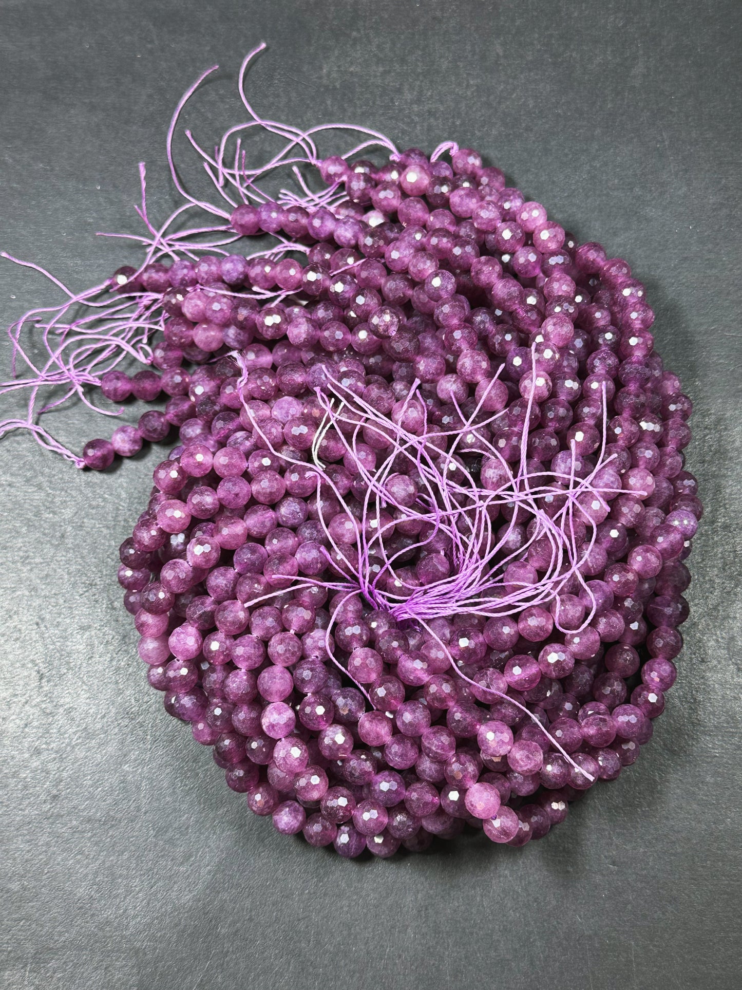 Natural Purple Ruby Quartz Gemstone Bead Faceted 6mm 8mm Round Beads, Beautiful Purple Color Ruby Quartz Stone Beads Full Strand 15.5"