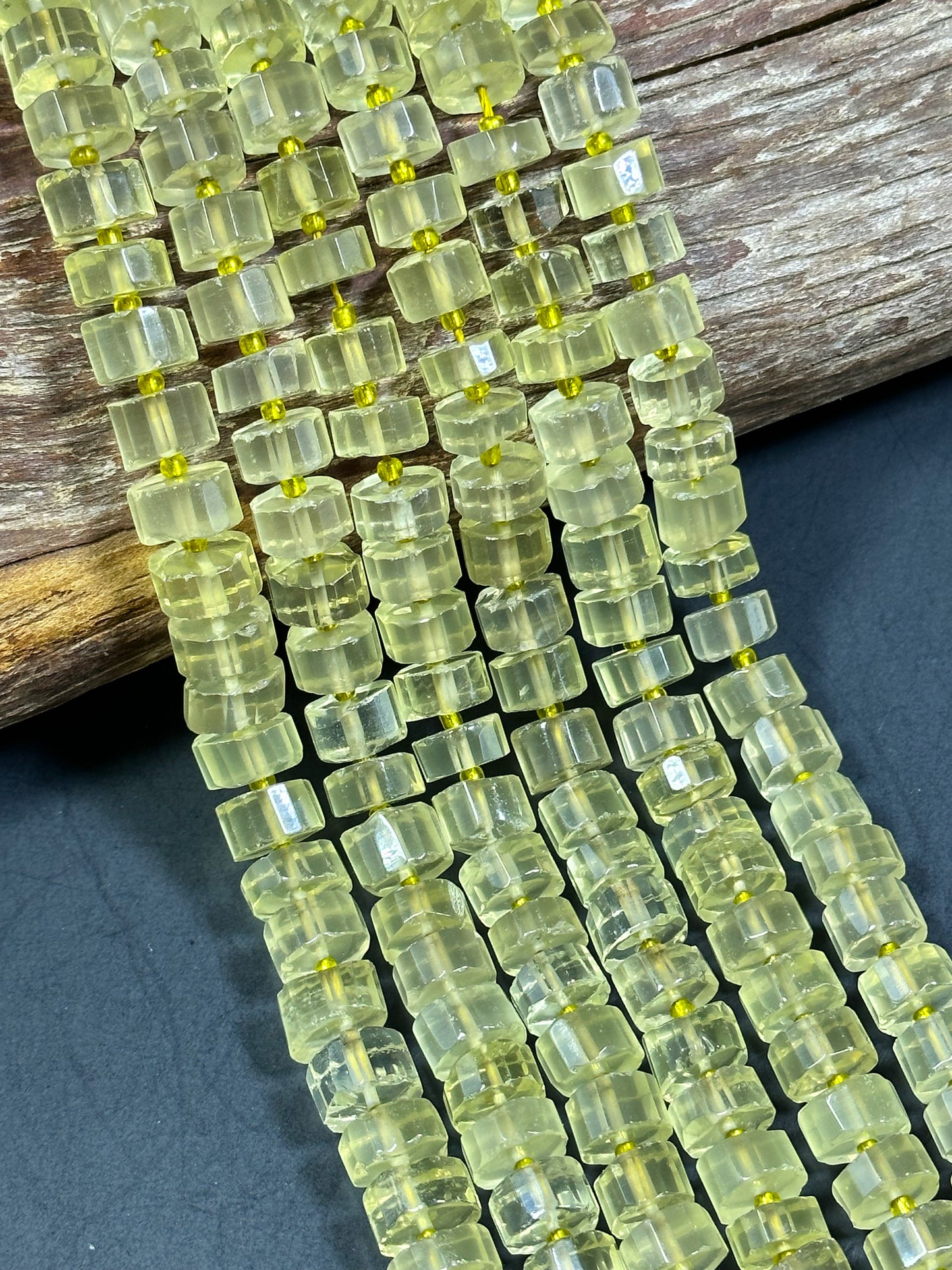 NATURAL Lemon Quartz Gemstone Bead 10-11mm Rondelle Shape Beads, Beautiful Yellow Color Lemon Quartz Gemstone Bead. Full Strand 15.5