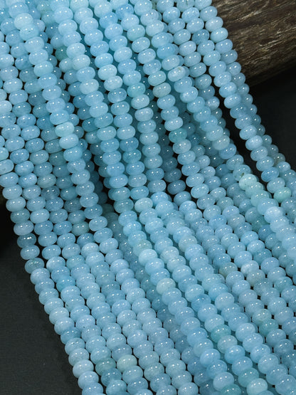 NATURAL Blue Jade Gemstone Bead 8x5mm Rondelle Shape Bead, Beautiful Blue Color Jade Gemstone Beads, Great Quality Bead Full Strand 15.5"