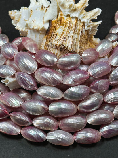 Natural Pink Sea Shell Beads, Natural Sea Shell Oval Shape Beads, Gorgeous Mauve Pink Color Sea Shell Beads, 15.5" Strand