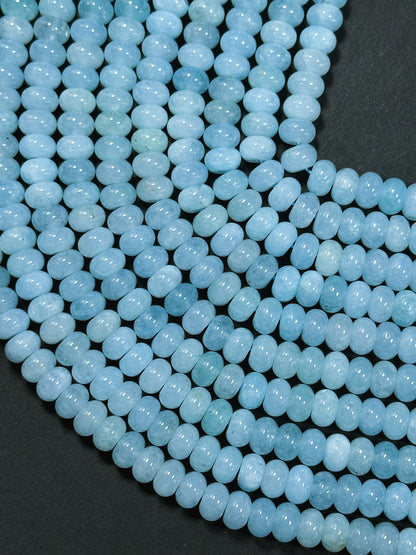 NATURAL Blue Jade Gemstone Bead 8x5mm Rondelle Shape Bead, Beautiful Blue Color Jade Gemstone Beads, Great Quality Bead Full Strand 15.5"