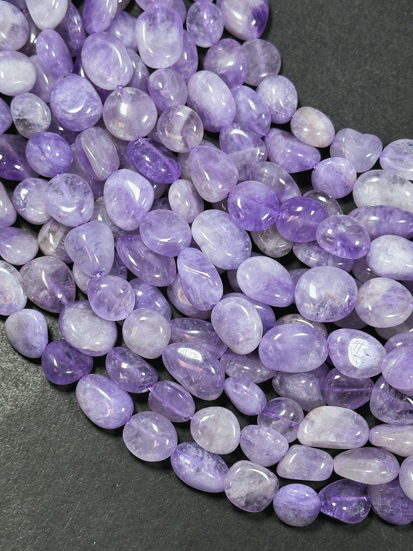 Natural Amethyst Gemstone Beads Freeform Pebble Shape Bead, Beautiful Natural Lavender Purple Color Amethyst Gemstone Bead Full Strand 15.5"