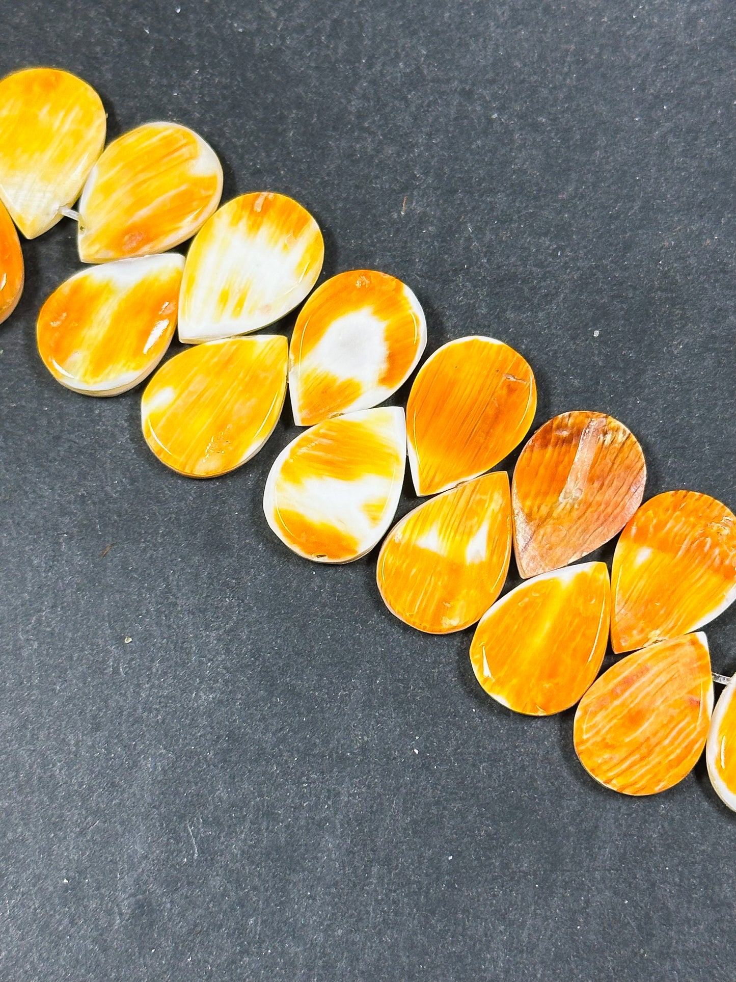 AAA Natural Spiny Oyster Shell Bead 15x10mm Teardrop Shape, Gorgeous Natural Orange Yellow Color Spiny Oyster Shell Beads Excellent Quality