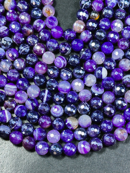 Beautiful Mystic Agate Gemstone Bead Faceted 6mm 8mm 10mm 12mm Round Bead, Beautiful Purple Color Agate Gemstone Bead Full Strand 15.5"