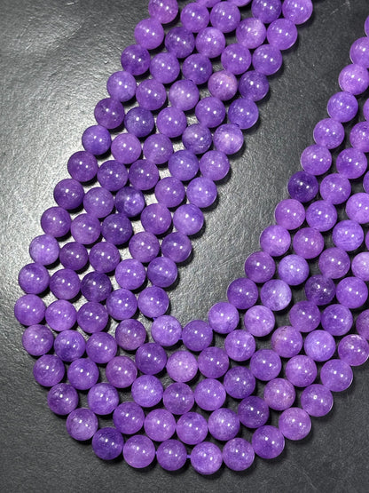 Natural Lavender Jade Gemstone Bead 6mm 8mm 10mm Round Beads, Beautiful Lavender Purple Color Jade Beads, Great Quality Full Strand 15.5"