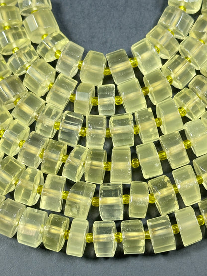 NATURAL Lemon Quartz Gemstone Bead 10-11mm Rondelle Shape Beads, Beautiful Yellow Color Lemon Quartz Gemstone Bead. Full Strand 15.5