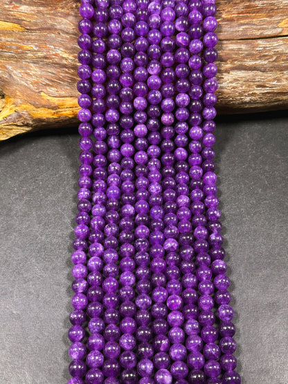 Natural Amethyst Gemstone Bead 8mm Round Beads, Gorgeous Natural Warm Purple Color Amethyst Gemstone Beads, Great Quality Full Strand 15.5"