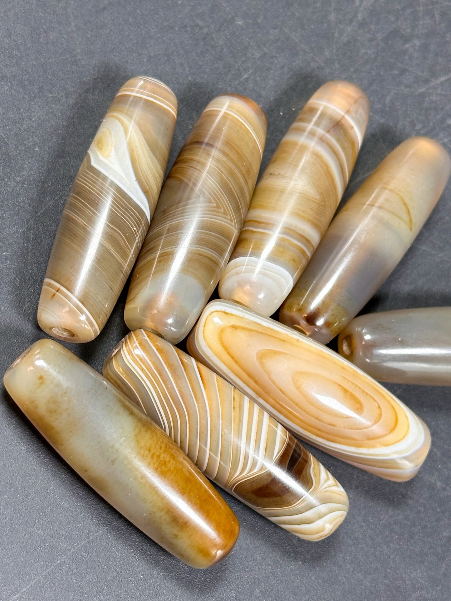 AAA Natural Botswana Agate Gemstone Bead 30x12mm Barrel Shape, Beautiful Natural Brown Beige Color Botswana Agate Gemstone Bead, LOOSE BEADS