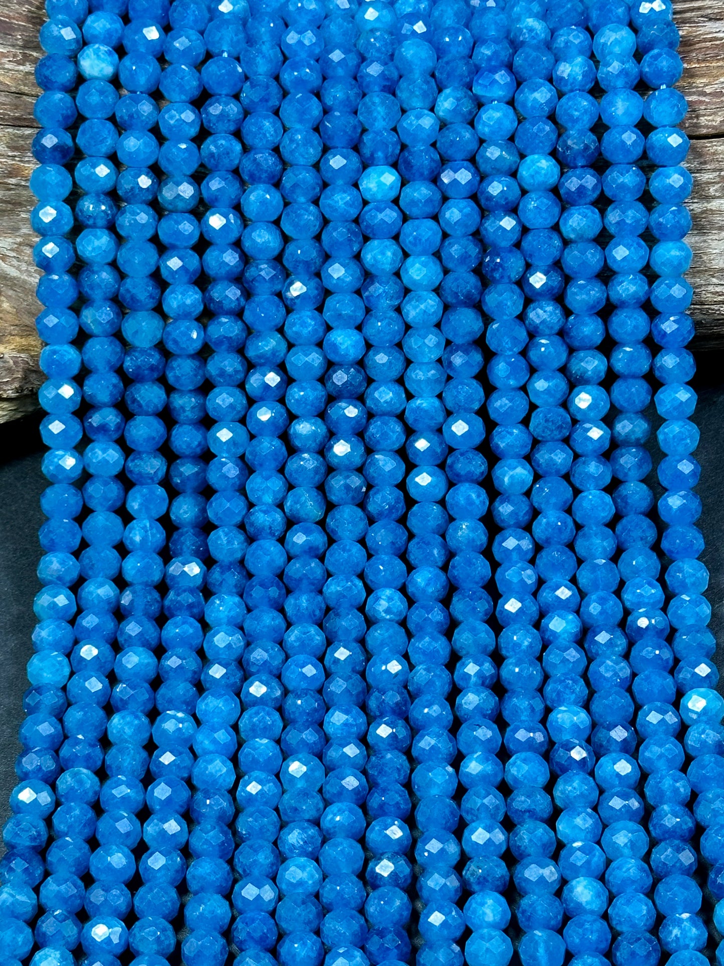 NATURAL Blue Apatite Gemstone Bead Faceted 6x5mm 8x6mm Rondelle Shape, Beautiful Blue Color Apatite Gemstone Bead, Great Quality Apatite 15.5"