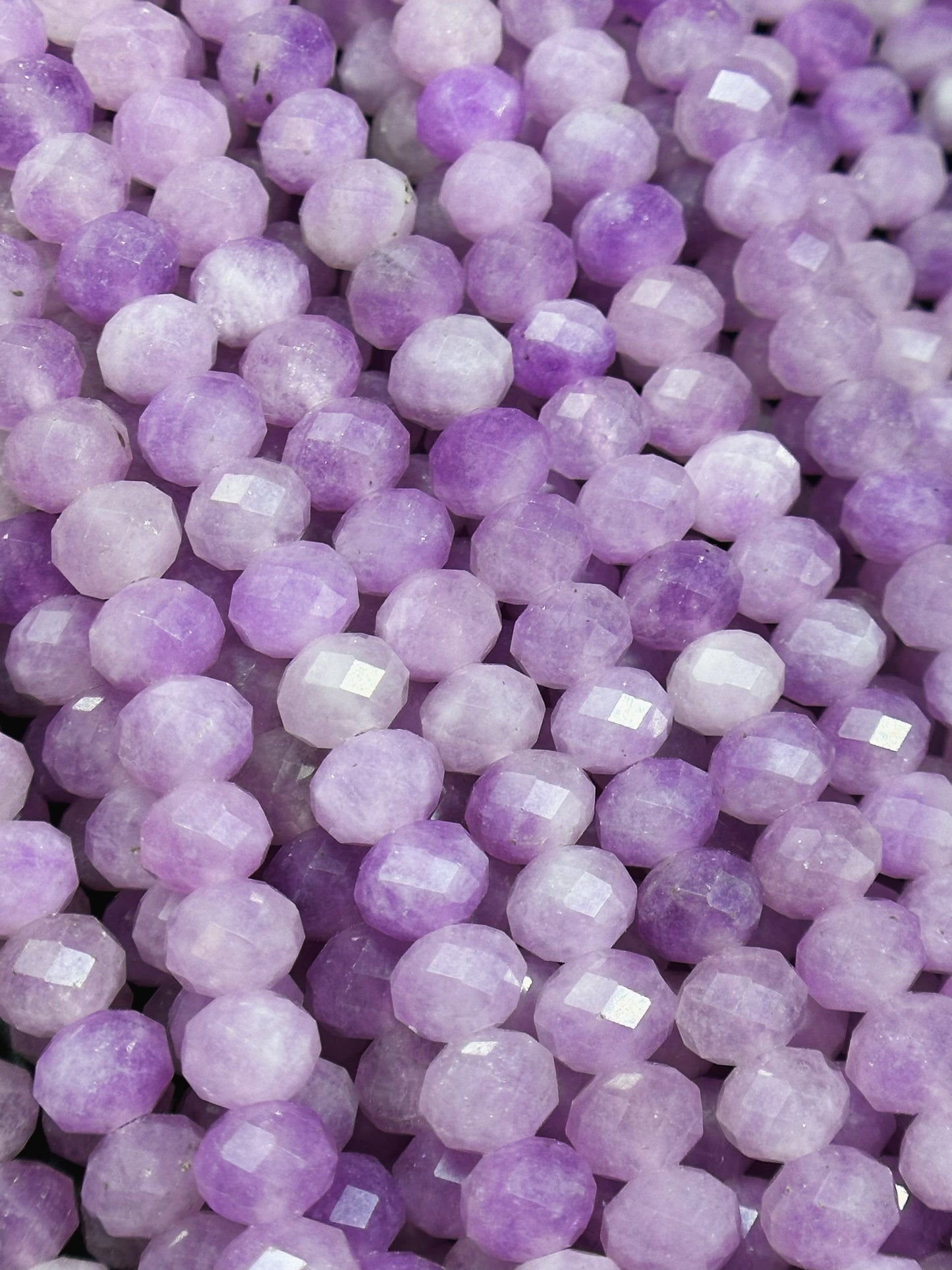 Natural Lavender Jade Gemstone Bead Faceted 8x6mm Rondelle Shape, Beautiful Natural Lavender Purple Color Jade Bead, Great Quality 15.5"