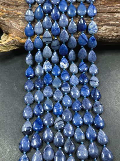 Natural Blue Sodalite Gemstone Bead 18x13mm Teardrop Shape Bead, Gorgeous Natural Blue Color Sodalite Gemstone Beads Full Strand 15.5"