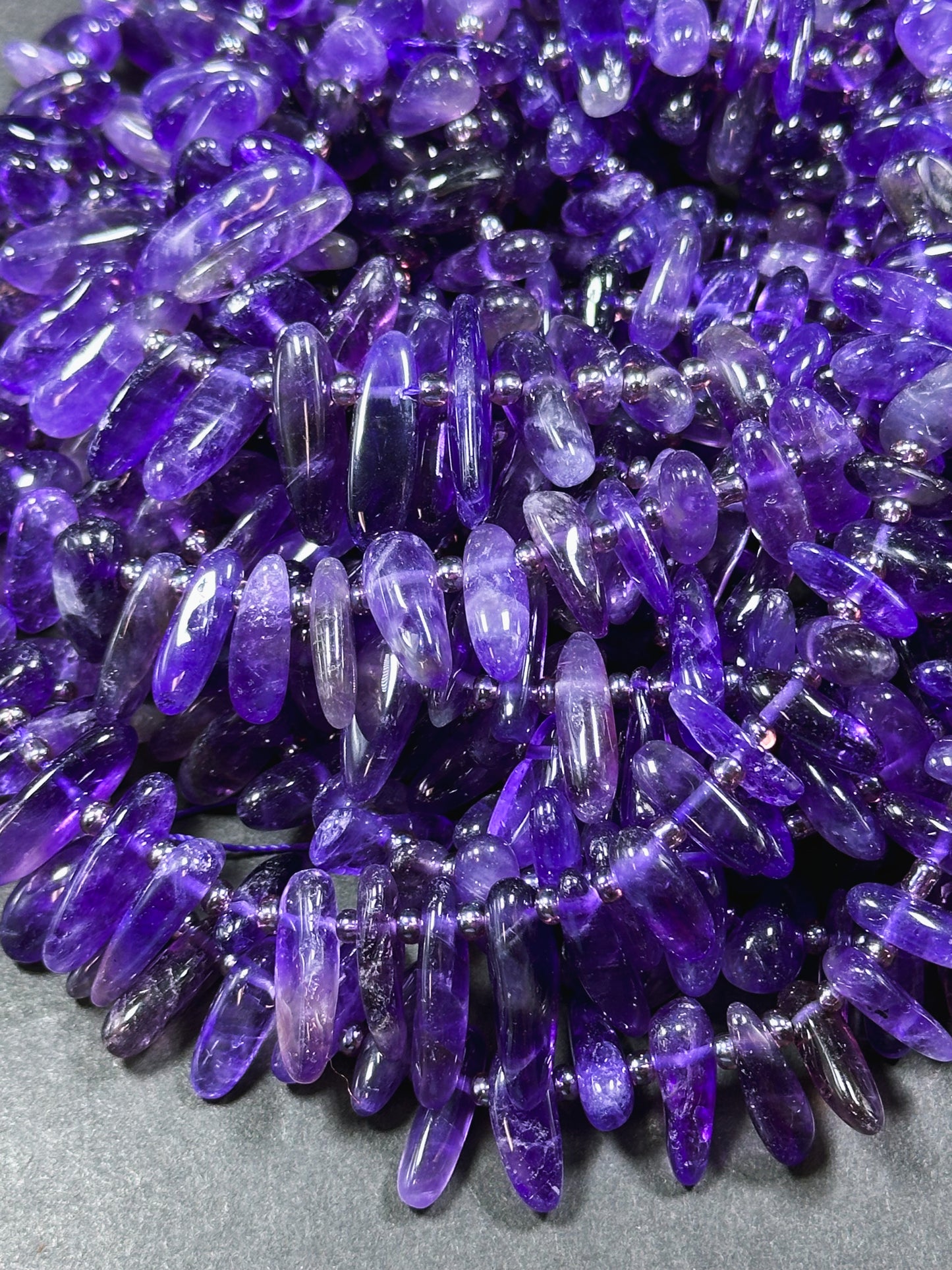 Natural Amethyst Gemstone Bead Freeform Stick Shape Beads, Gorgeous Natural Purple Color Amethyst Gemstone Beads, Full Strand 15.5"