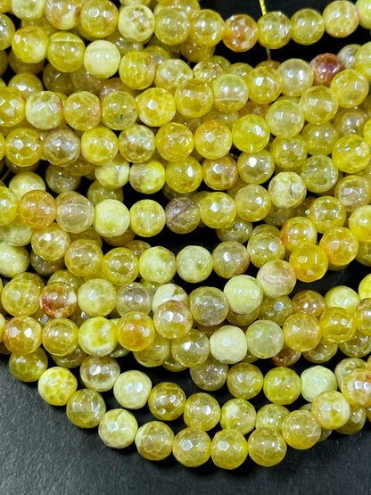 Beautiful Mystic Agate Gemstone Bead Faceted 6mm 8mm 10mm Round Bead, Beautiful Yellow Color Agate Gemstone Bead Full Strand 15.5"