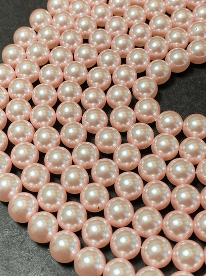 Chinese Swarovski Pearl Crystal Beads 4mm 6mm 8mm 10mm 12mm Round Bead, Beautiful Pink Swarovski Crystal Pearl 15.5"