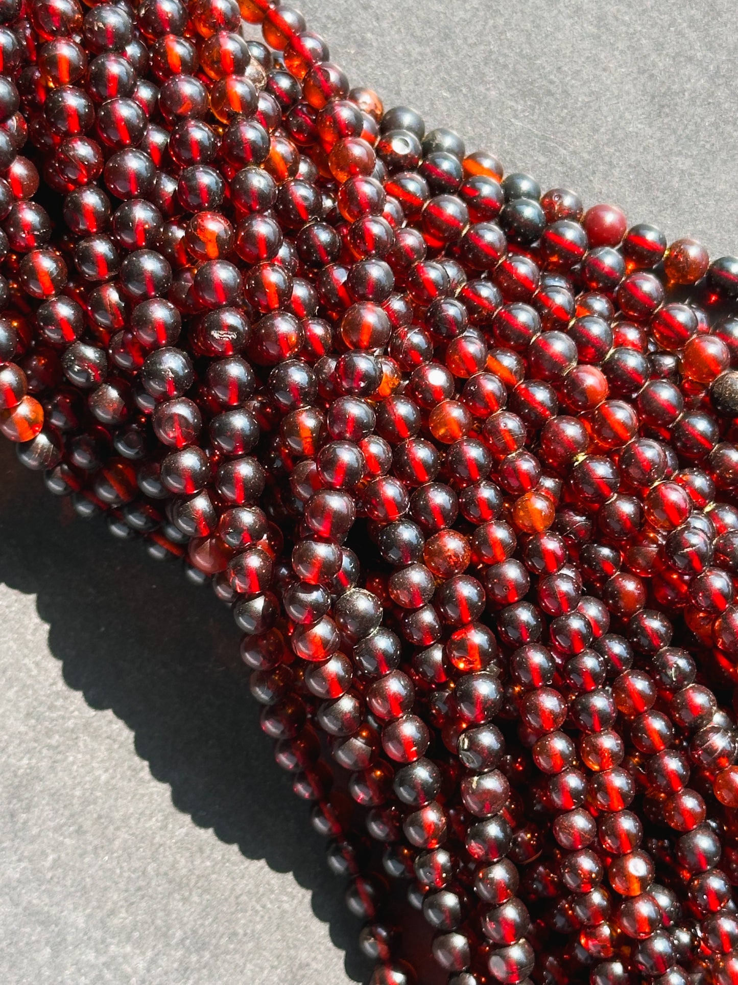 Natural Baltic Gold Gemstone Bead 5mm Round Beads, Beautiful Natural Dark Red Brown Color Baltic Gold Bead Great Quality Full Strand 15.5"