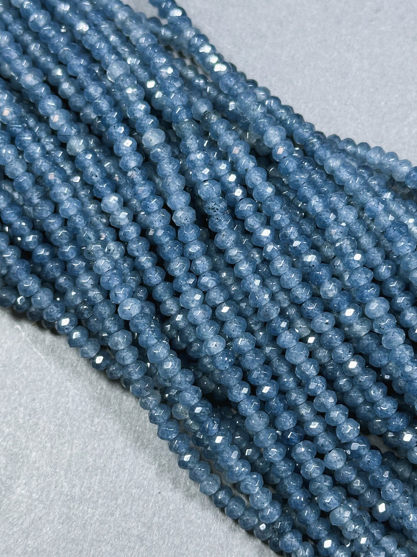 AAA Natural Sapphire Gemstone Bead Faceted 4x3mm Rondelle Shape, Beautiful Natural Blue Color Sapphire Beads, Excellent Quality 15.5" Strand