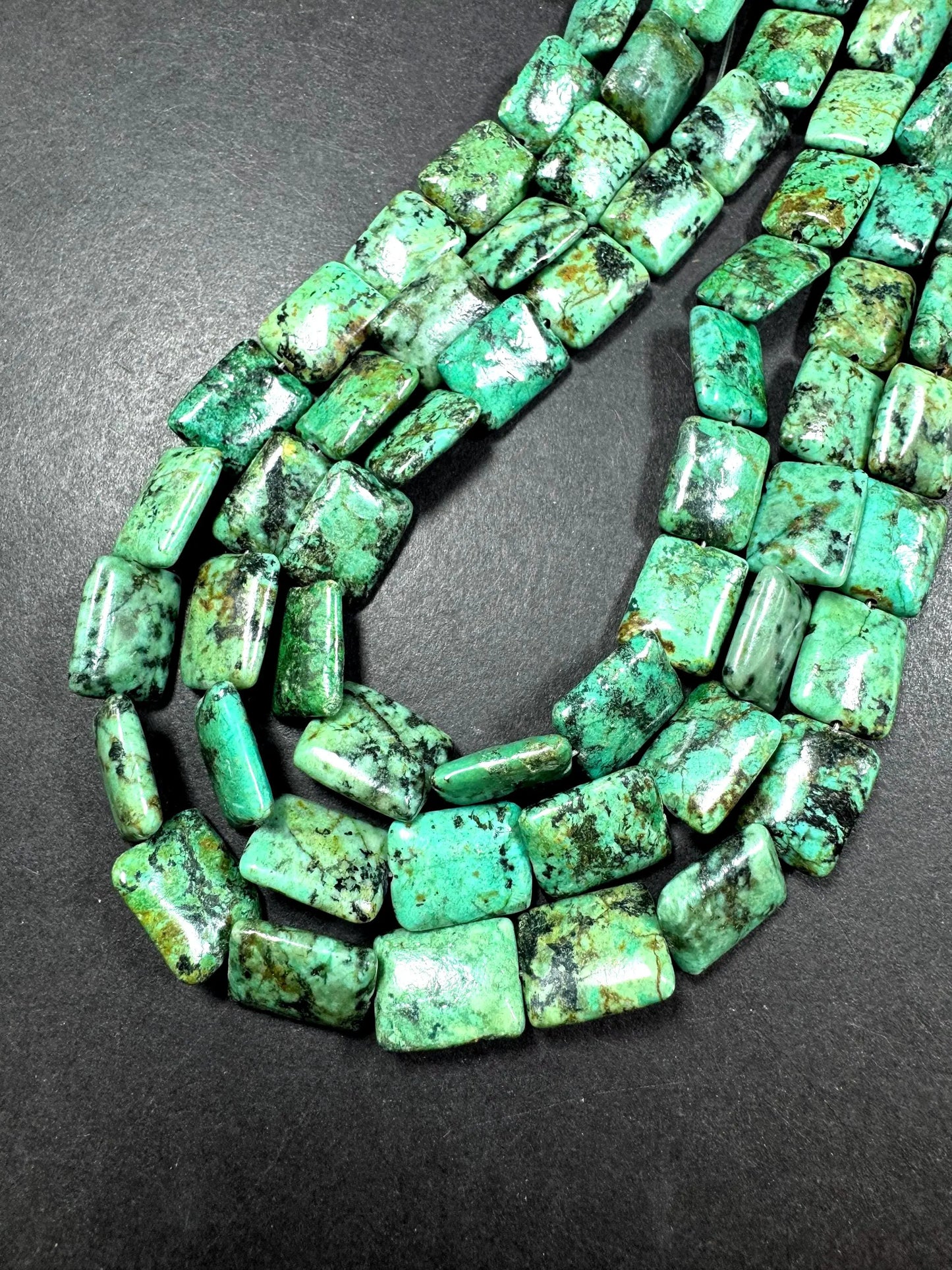 AAA Natural Africa turquoise gemstone bead. Rectangle shape Africa turquoise beads . beautiful Natural color .full strand 15.5”