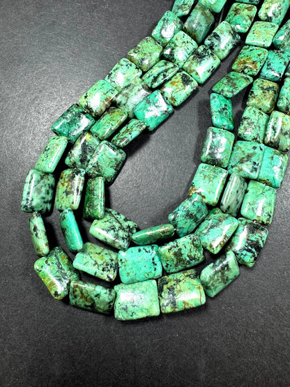 AAA Natural Africa turquoise gemstone bead. Rectangle shape Africa turquoise beads . beautiful Natural color .full strand 15.5”