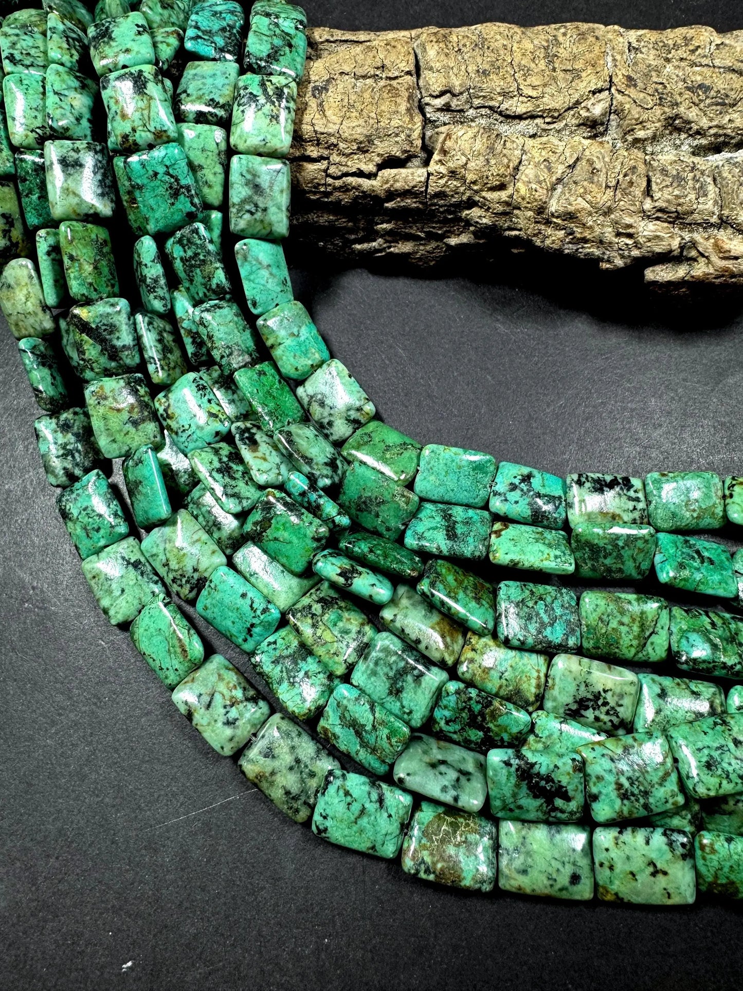 AAA Natural Africa turquoise gemstone bead. Rectangle shape Africa turquoise beads . beautiful Natural color .full strand 15.5”
