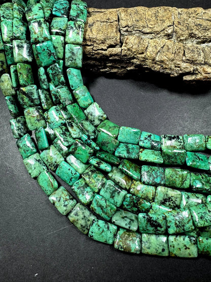 AAA Natural Africa turquoise gemstone bead. Rectangle shape Africa turquoise beads . beautiful Natural color .full strand 15.5”