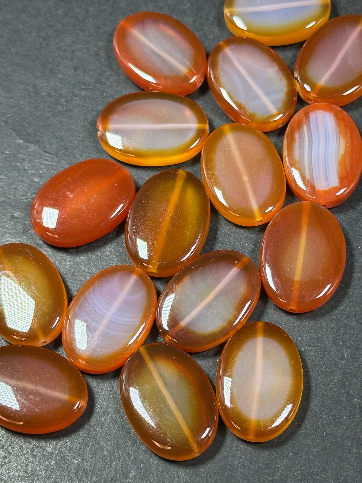 Natural Carnelian Gemstone Bead 18x13mm, 25x18mm Oval Shape Beads, Beautiful Natural Orange Red Color Carnelian Beads, LOOSE BEADS (1pc)