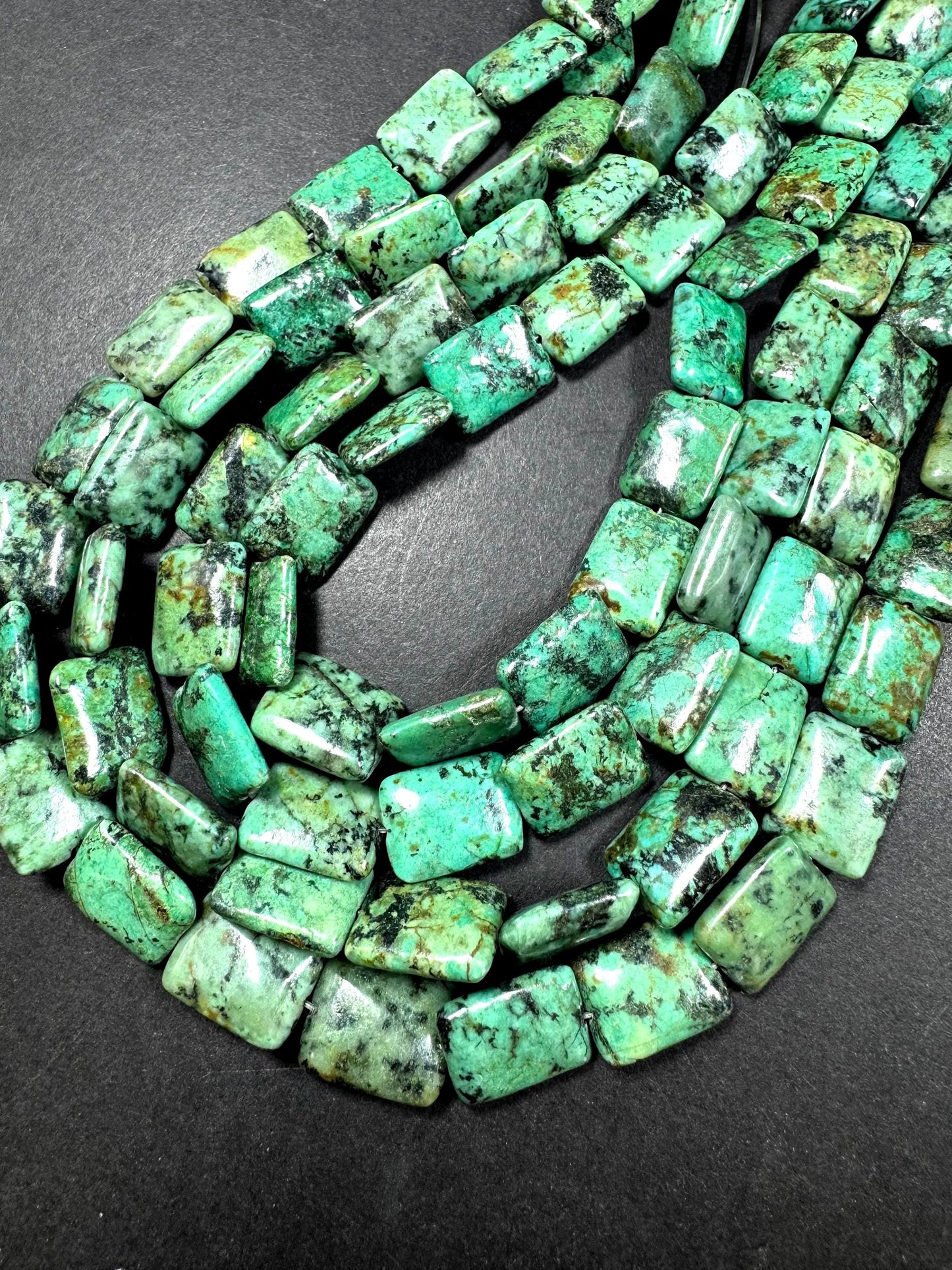 AAA Natural Africa turquoise gemstone bead. Rectangle shape Africa turquoise beads . beautiful Natural color .full strand 15.5”