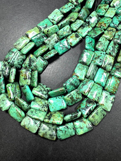 AAA Natural Africa turquoise gemstone bead. Rectangle shape Africa turquoise beads . beautiful Natural color .full strand 15.5”