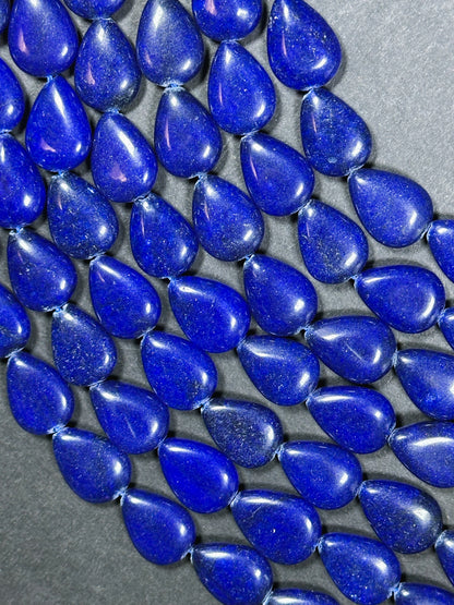 Natural Royal Blue Jade Gemstone Bead 18x13mm Teardrop Shape, Beautiful Royal Blue Color Jade Beads, Excellent Quality Full Strand 15.5"