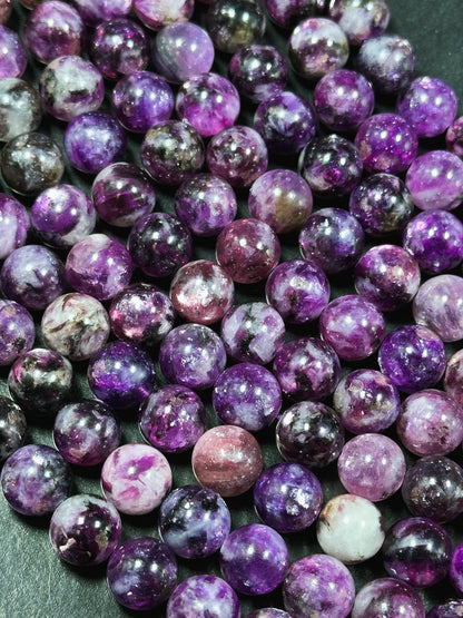 AAA Natural Purple Emerald Gemstone Bead 7mm 8mm 10mm Round Bead, Gorgeous Natural Purple Color Emerald Bead, Excellent Quality 15.5" Strand