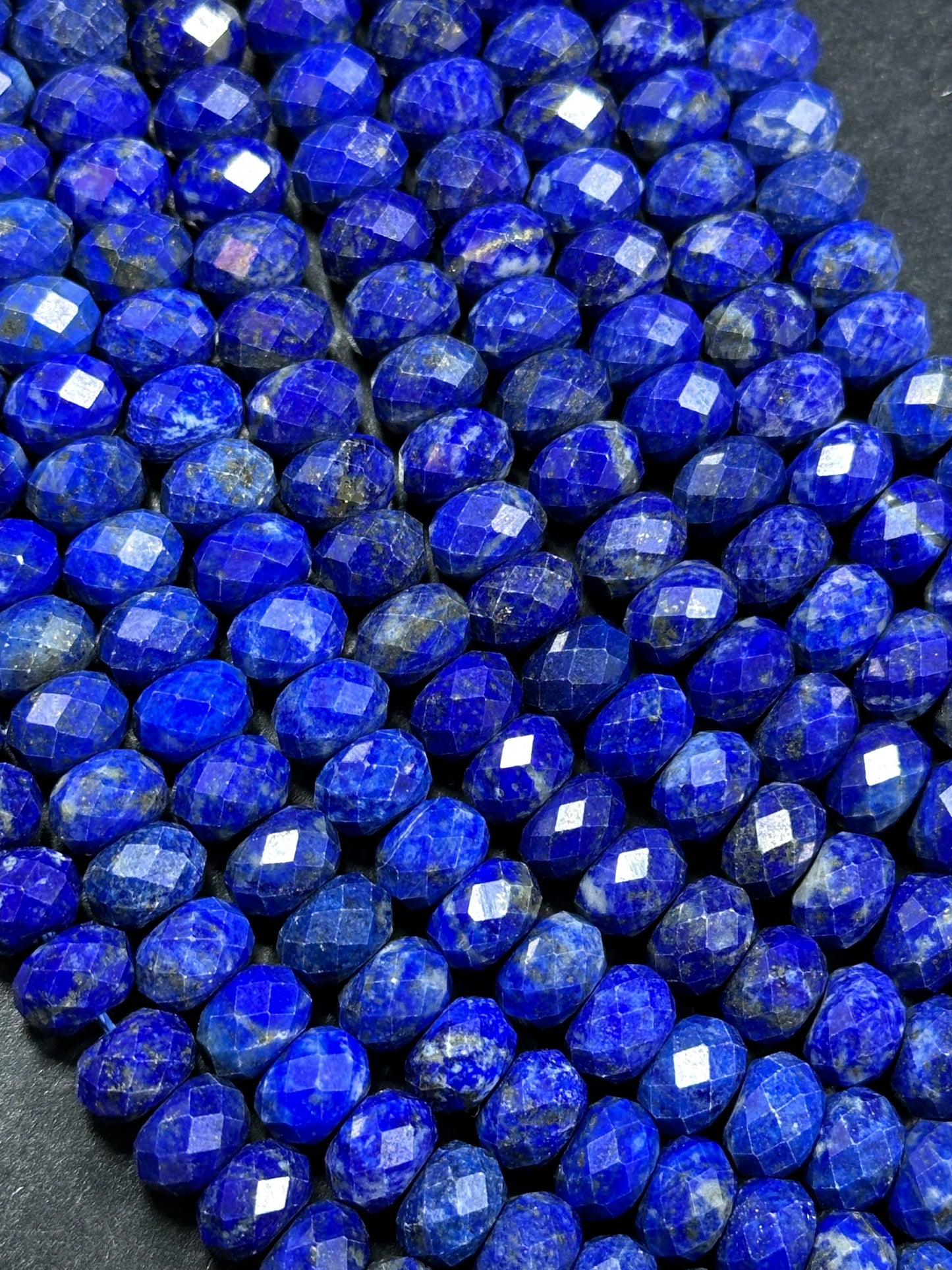 AAA Natural Lapis Lazuli Gemstone Bead Faceted 5x8mm Rondelle Shape, Gorgeous Natural Royal Blue Color Lapis Beads, 15.5" Strand