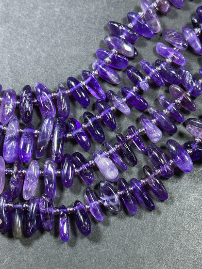 Natural Amethyst Gemstone Bead Freeform Stick Shape Beads, Gorgeous Natural Purple Color Amethyst Gemstone Beads, Full Strand 15.5"