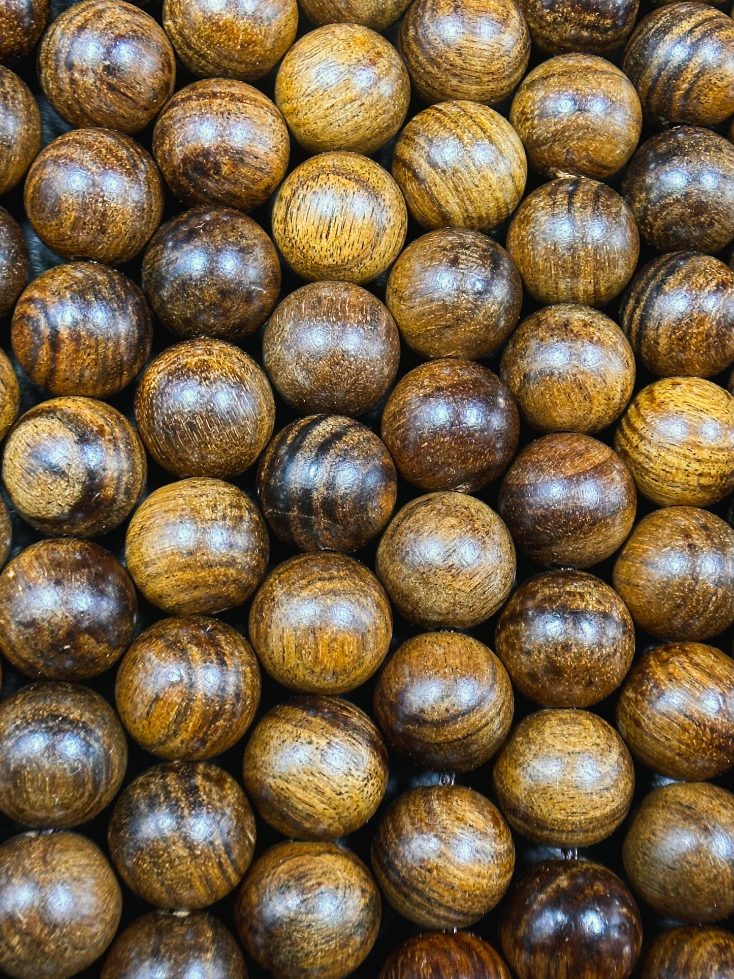 Natural Tiger Skin Sandalwood Beads 6mm 8mm 10mm Round Beads, Natural Brown Aromatic Wood Meditation Prayer Mala Beads Full Strand 15.5"